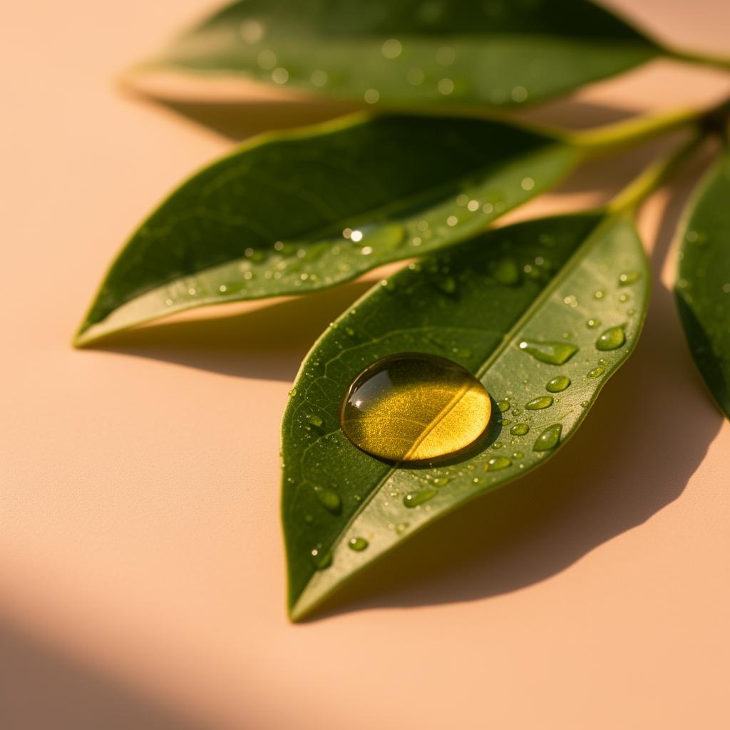 Botanisch ingrediënt met druppel